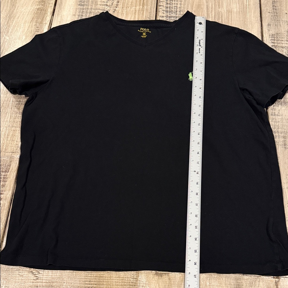 Polo by Ralph Lauren Men's Black Tee with Green Logo - Picture 4 of 9